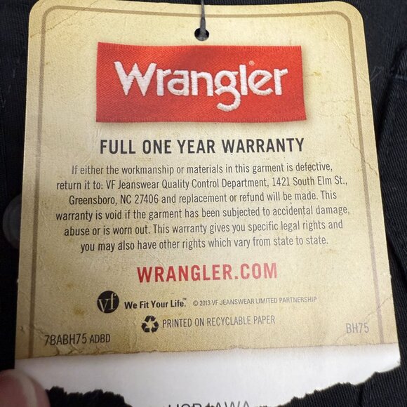 NWT Men's WRANGLER Relaxed Fit Short Sleeve Button Down Black Shirt | Size XL - Picture 6 of 7